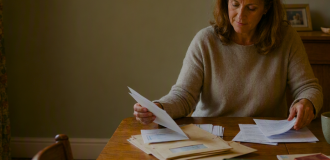 Woman reviewing documents