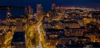Liverpool city at night