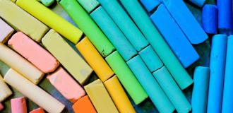Photo of a rainbow of chalk