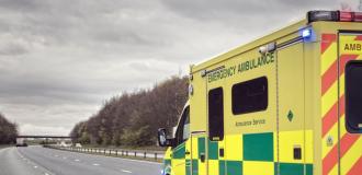 ambulance driving on motorway