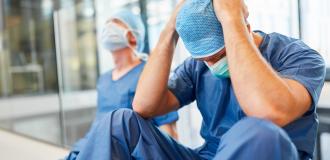 stressed NHS worker as a result of coronavirus 