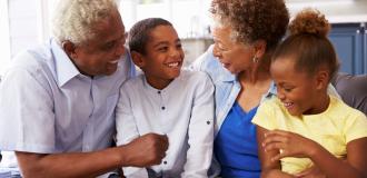 Grandparents spending time with their grandchildren