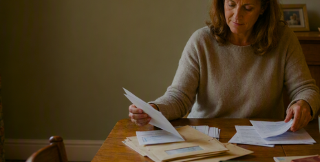 Woman reviewing documents