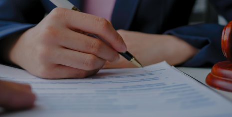 Gavel and document signing