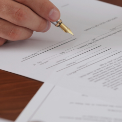 Document with a hand writing
