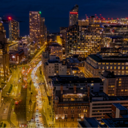 Liverpool city at night