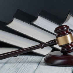 Gavel and books