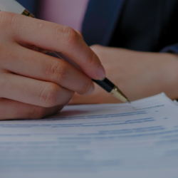 Gavel and document signing
